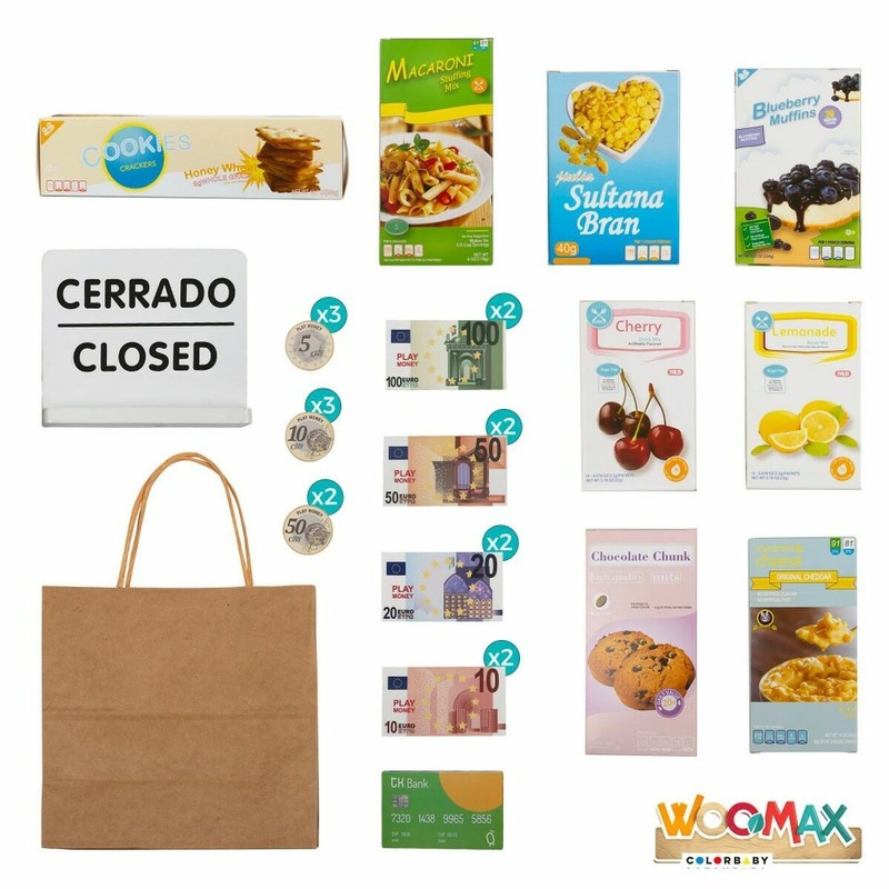 Juego simbólico niños Supermercado Woomax - 28 piezas