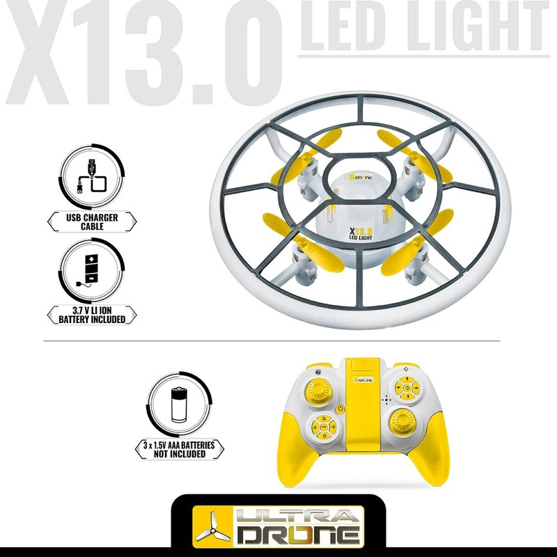Coches Juguete Niños: Dron Teledirigido Mondo Ultradrone X13 Luz LED