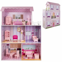 Muñecas Niñas: Casa de Muñecas Woomax de Madera 14 Piezas - Compra online en MegaJuguetes