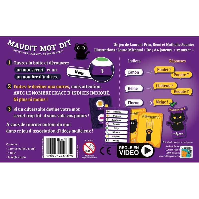 Juegos Mesa Niños: Asmodee Maudit Mot Dit (FR) Juego de Cartas