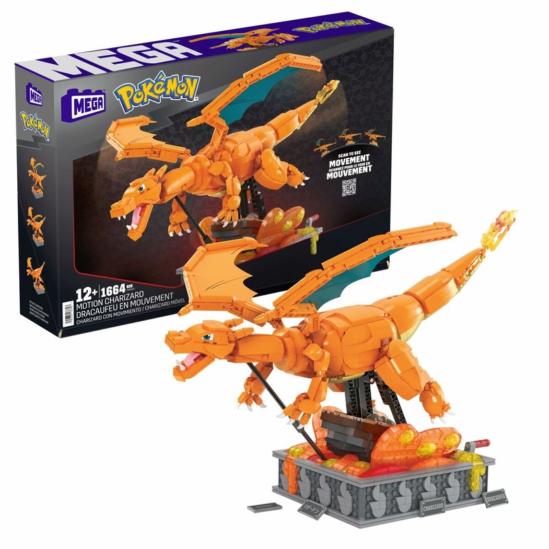 Juguetes Construcción Niños: Mega Construx Motion Charizard 1664 Piezas - Compra online en MegaJuguetes