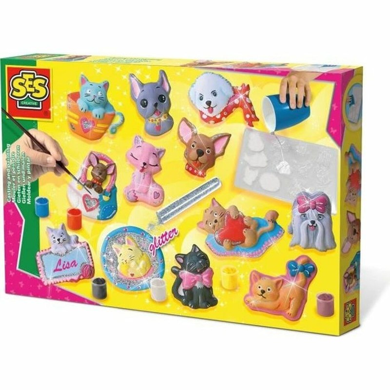Manualidades Niños SES Creative: Juego de Escayola Perros y Gatos - Compra online en MegaJuguetes