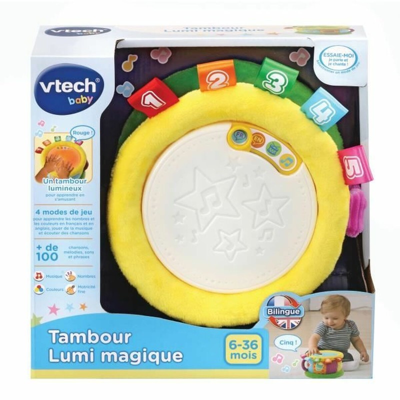 Juguetes Musicales Niños: Tambor Interactivo Vtech Baby Lumi Magique