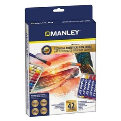 Manualidades Niños: Ceras Manley 42 Colores Vibrantes - Compra online en MegaJuguetes