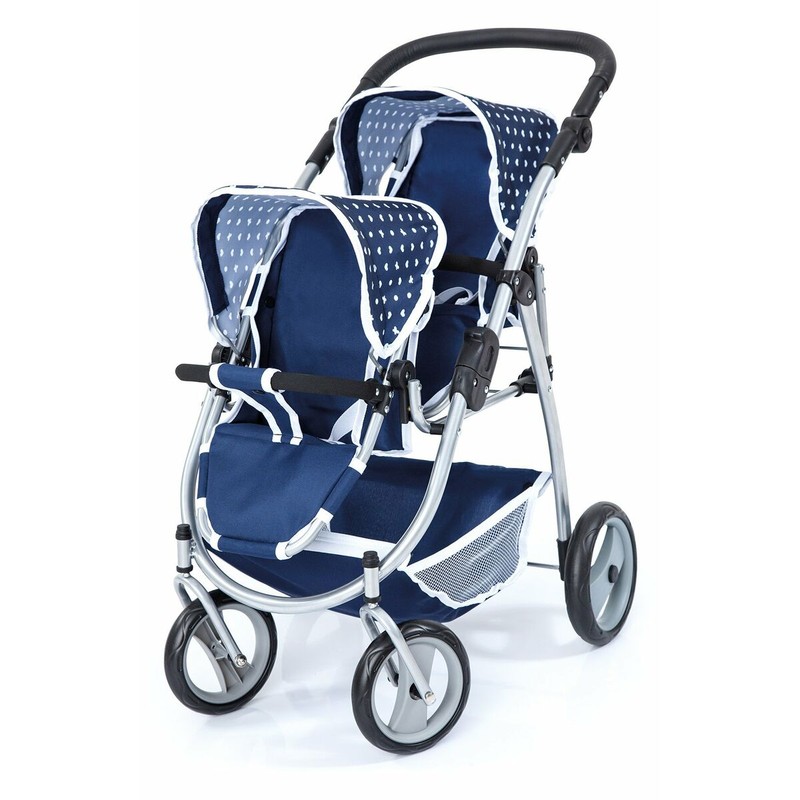 Muñecas Niñas: Carrito Tandem Reig Azul - ¡Paseos Dobles! - Compra online en MegaJuguetes