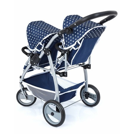 Muñecas Niñas: Carrito Tandem Reig Azul - ¡Paseos Dobles!