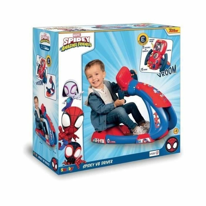 Coches Juguete Niños: Asiento Racing Spidey Volante Interactivo