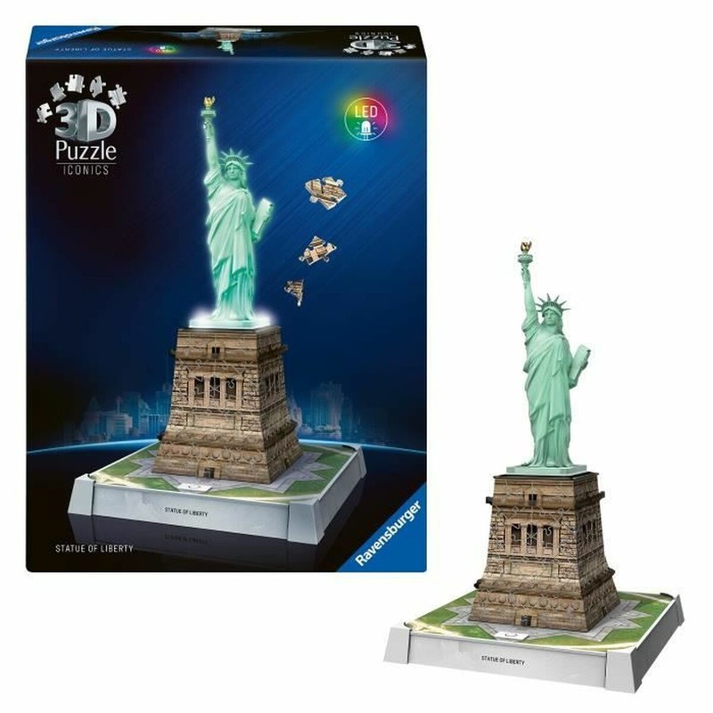 Estatua de la Libertad Puzzle 3D iluminado para decoración
