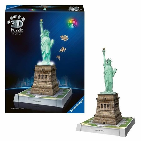 Estatua de la Libertad Puzzle 3D iluminado para decoración