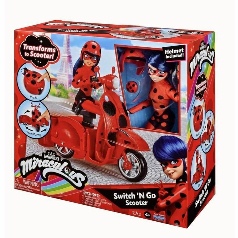 Figuras Acción Niños Miraculous: Ladybug en Moto