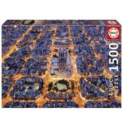 Juguetes Construcción Niños: Puzzle Educa Barcelona 1500 Piezas, vista principal de la ciudad