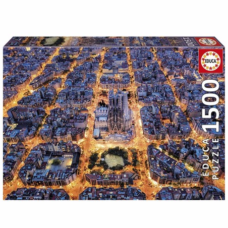 Juguetes Construcción Niños: Puzzle Educa Barcelona 1500 Piezas, vista principal de la ciudad