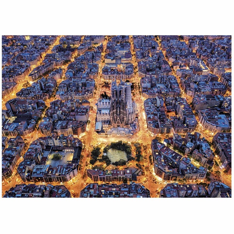 Caja del Puzzle Educa Barcelona, indicando edad +14 años para un desafío de construcción