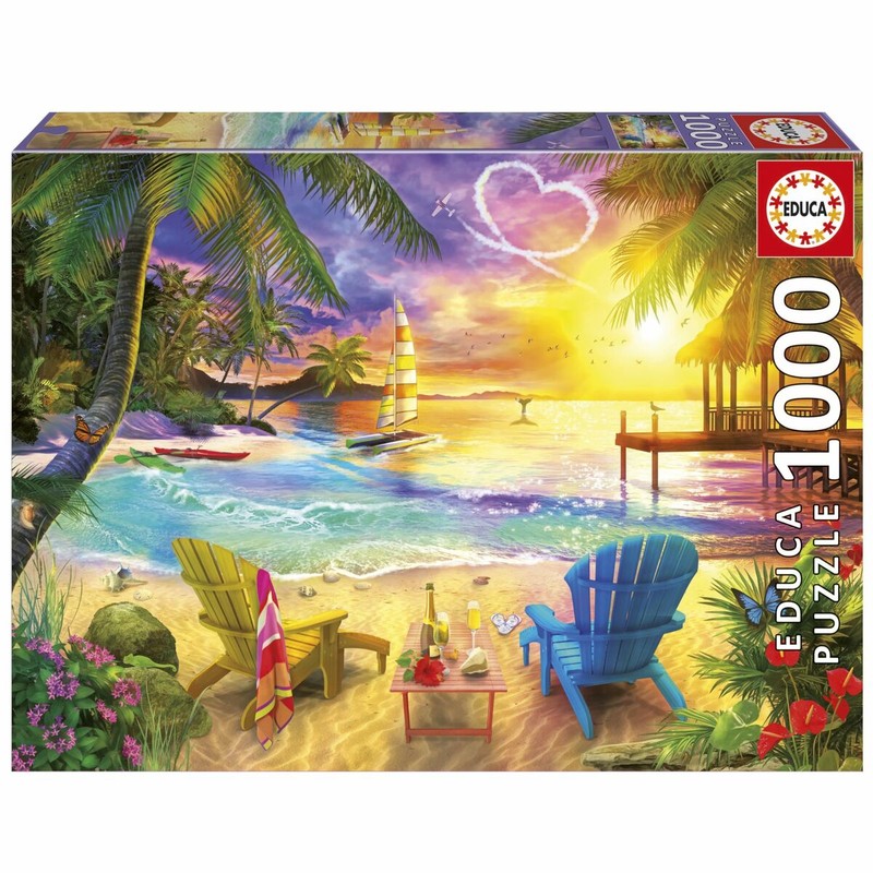 Caja del Puzzle Educa Love Beach 1000 piezas