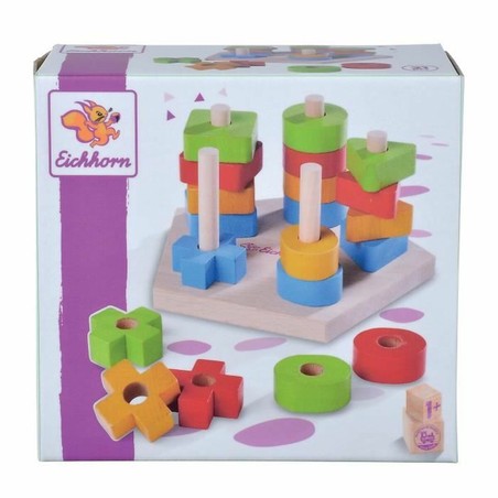 Figuras Acción Niños: Playset Eichhorn Stacking Shapes de Madera