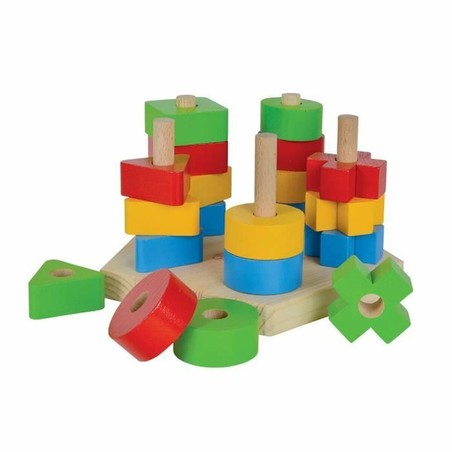Figuras Acción Niños: Playset Eichhorn Stacking Shapes de Madera