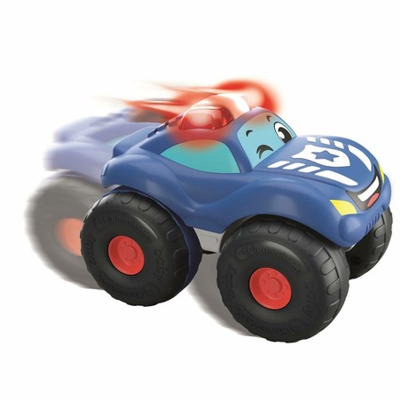 Coche Clementoni Roger Azul en su caja, listo para regalar