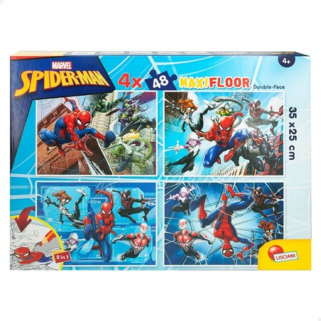 Puzzle Infantil Spider-Man Doble Cara 4 en 1 de 48 Piezas