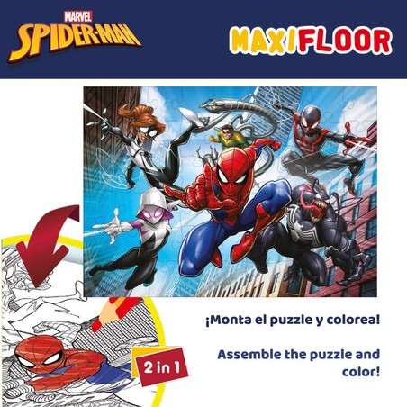 Puzzle Infantil Spider-Man Doble Cara 4 en 1 de 48 Piezas