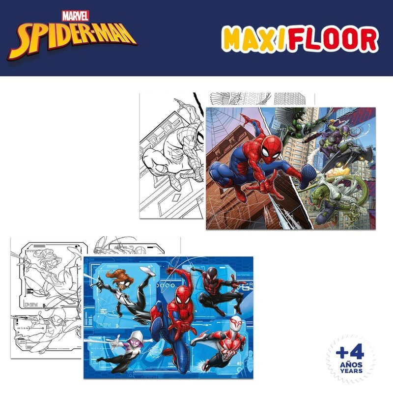 Puzzle Infantil Spider-Man Doble Cara 4 en 1 de 48 Piezas
