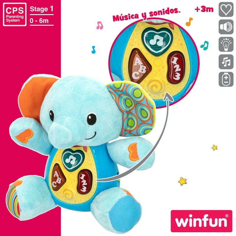 Peluches Niños Winfun Elefante Interactivo con Sonido