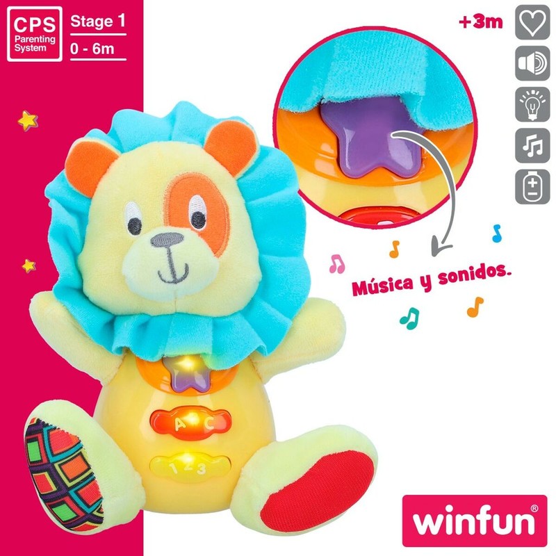 Peluches Niños Winfun León con Sonido y Luces