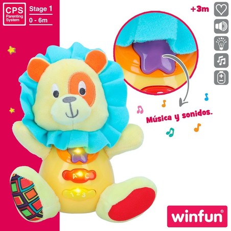 Peluches Niños Winfun León con Sonido y Luces
