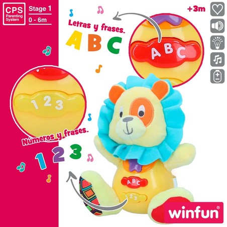Peluches Niños Winfun León con Sonido y Luces