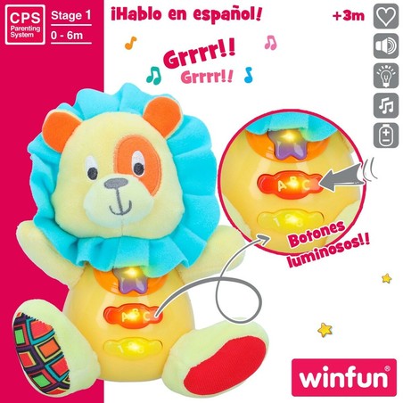 Peluches Niños Winfun León con Sonido y Luces