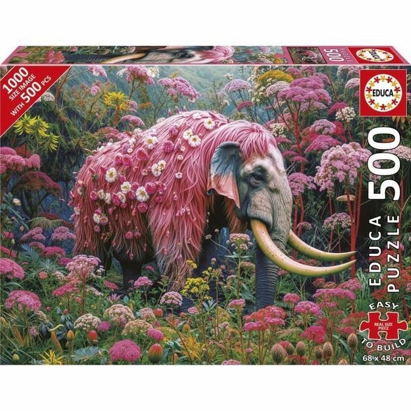 Puzzle Elefante Florido Educa 500 piezas, arte y color para tu hogar