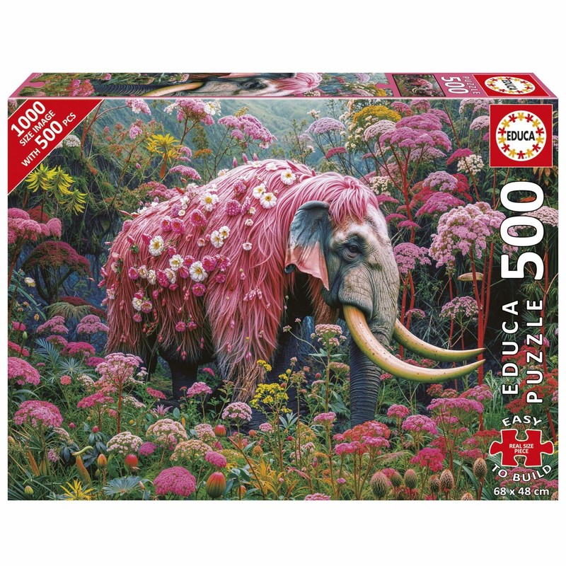 Dimensiones del Puzzle Elefante Florido, preparación para el montaje