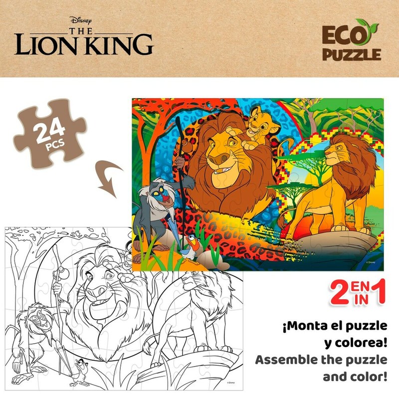 Puzzle Infantil El Rey León Doble Cara 24 Piezas
