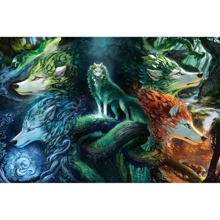 detalles del puzzle Ravensburger de animales y bosque