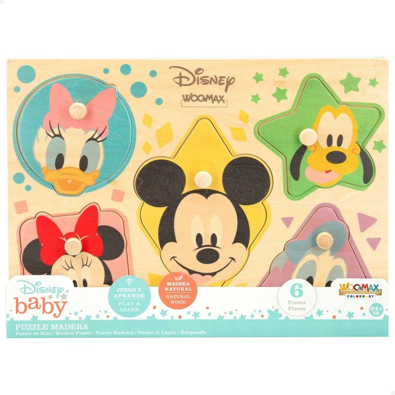 Puzzle Infantil Disney de Madera - 5 Piezas para +2 Años