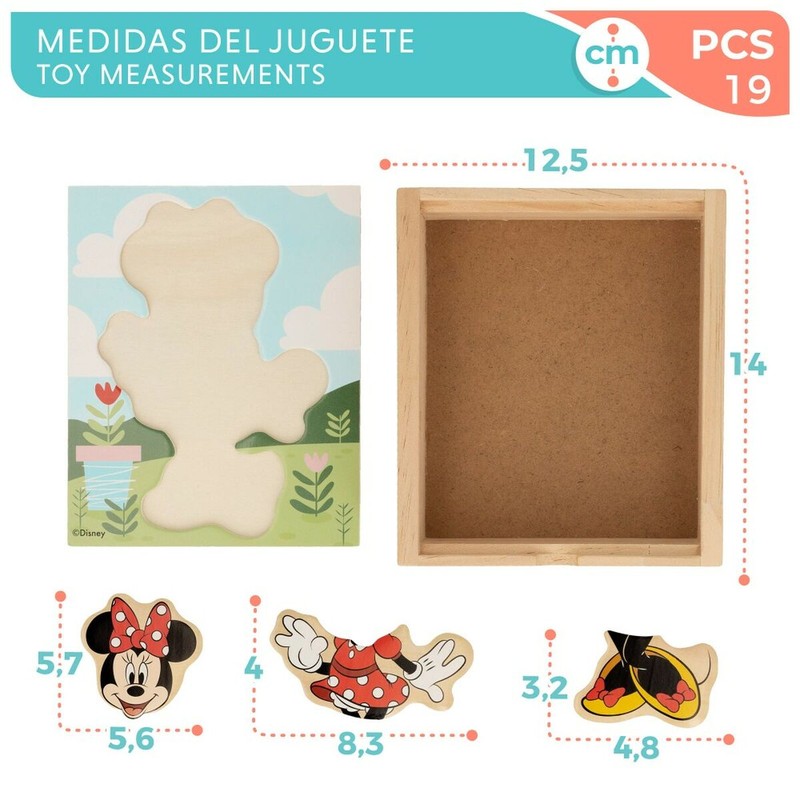 Puzzle Infantil Disney Minnie Mouse de Madera +2 Años