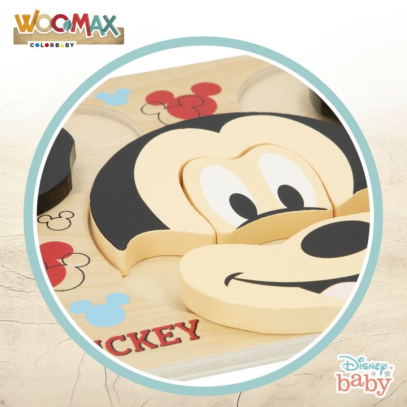Puzzle Infantil Disney Mickey Mouse de Madera 6 Piezas