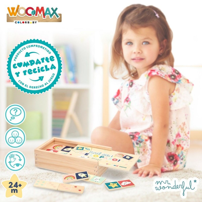 Juegos Mesa Niños: Dominó Educativo Mr. Wonderful de Madera