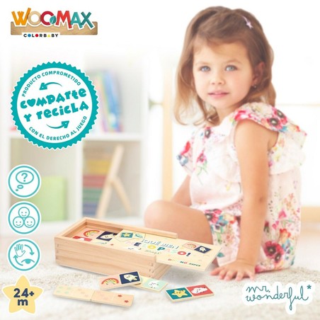 Juegos Mesa Niños: Dominó Educativo Mr. Wonderful de Madera