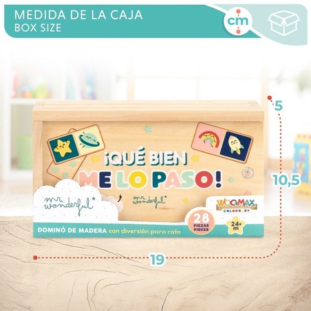Juegos Mesa Niños: Dominó Educativo Mr. Wonderful de Madera