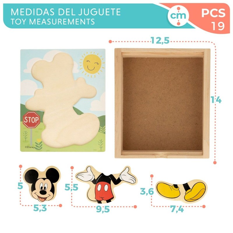 Puzzle Infantil Disney de Madera Woomax - Mickey Mouse +2 Años