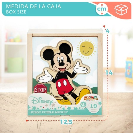 Puzzle Infantil Disney de Madera Woomax - Mickey Mouse +2 Años