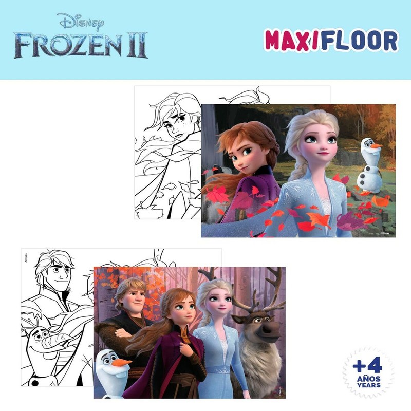 Puzzle Infantil Frozen Doble Cara 4 en 1 de 48 Piezas