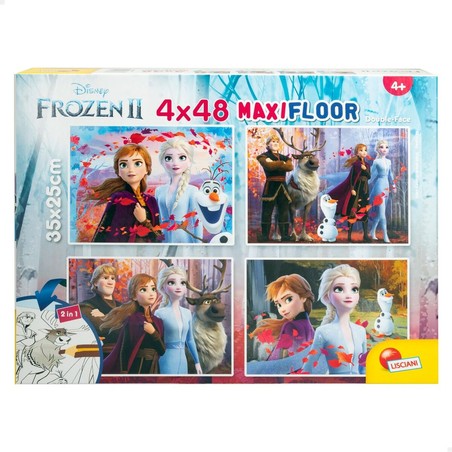 Puzzle Infantil Frozen Doble Cara 4 en 1 de 48 Piezas