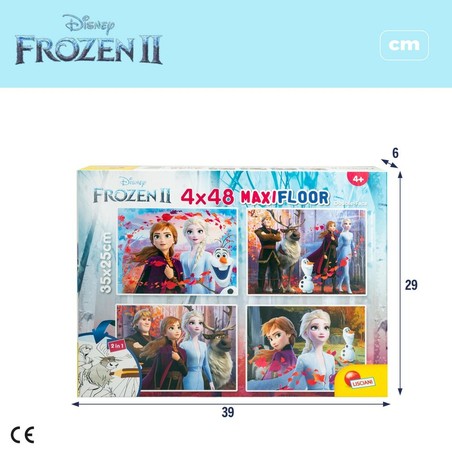 Puzzle Infantil Frozen Doble Cara 4 en 1 de 48 Piezas