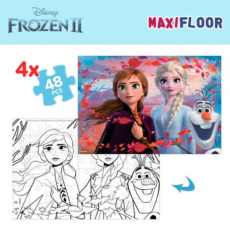 Puzzle Infantil Frozen Doble Cara 4 en 1 de 48 Piezas