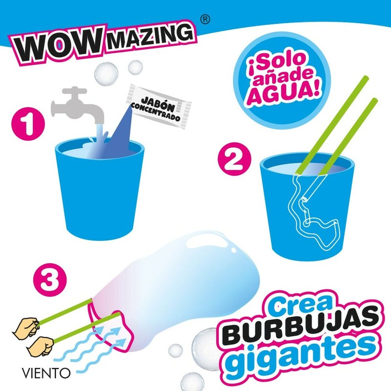 Juguetes Exterior Niños: Juego de Pompas de Jabón WOWmazing Gigantes