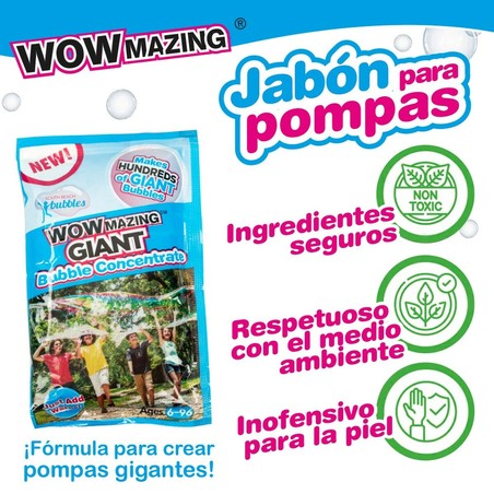 Juguetes Exterior Niños: Juego de Pompas de Jabón WOWmazing Gigantes