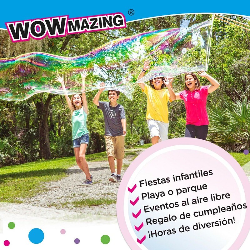 Juguetes Exterior Niños: Juego de Pompas de Jabón WOWmazing Gigantes