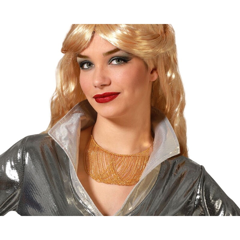 Accesorios Disfraces Niños: Collar Disco Dorado Brillante - Compra online en MegaJuguetes