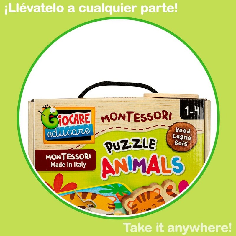 Puzzle Infantil Lisciani Giochi Animales de Madera Montessori